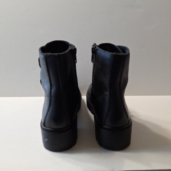 Steve Madden Black Leather Wayne Grunge Goth Gorpcore Lug Sole Moto Boots Size 8 - Picture 8 of 15